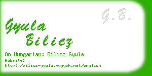 gyula bilicz business card